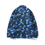 Shark Print Jacket Spring And Autumn Men'S Fashion Fashion Brand Camouflage Workwear Wind Coat Coat