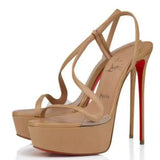 Louboutin-style red bottom shoes popular anchor cl studded red bottom shoes pointed toe cm high heels autum work export style women's shoes