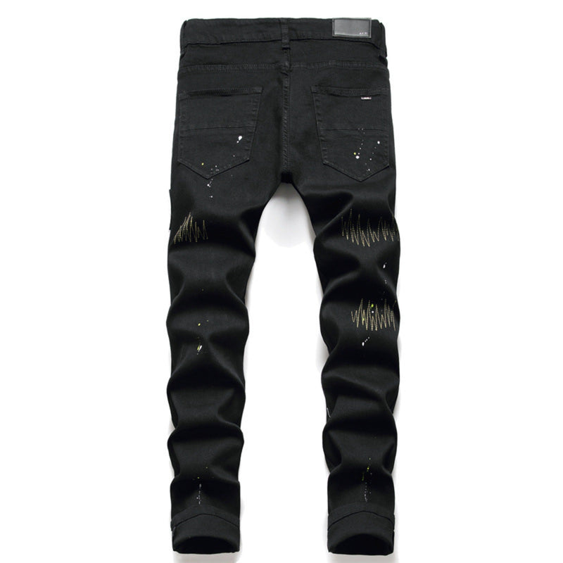 Amiri Jeans Rivets Ripped Stretch Jeans