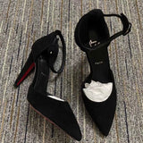 Louboutin-style red bottom shoes european station cl red bottom high heels pointed toe super high heel stiletto spring & fallflats women's shoes flatsexportplus size shoes