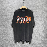 Amiri washed t-shirt gold snake short sleeve