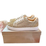 Louboutin-style red bottom shoes guangdong version european station cl red bottom shoes best selling studded shoes studded shoes fashioneasiest for match red bottom studded sneakers