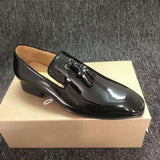 Louboutin-style red bottom shoes spring and summer аcl red bottom gentleman leather shoes men's genuine leather patent leather british style casual youth breathable large size business