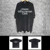 Amiri washed t-shirt hollywood font short sleeve