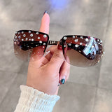 Trendy punk glasses retro millennium style uv protection