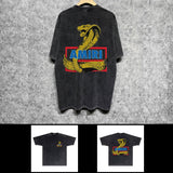 Amiri washed t-shirt king cobra gold printing short sleeve