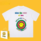Drew T Shirts T-shirt Smiley Graffiti Printing Short Sleeve