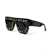 Trendy punk glasses sparkling diamond retro