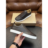 Louboutin-style red bottom shoes, hot-selling genuine leather flat men's sneakers, cl red sole trendy lace-up casual shoes, factory direct