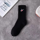 Men socks embroider cartoon knee high