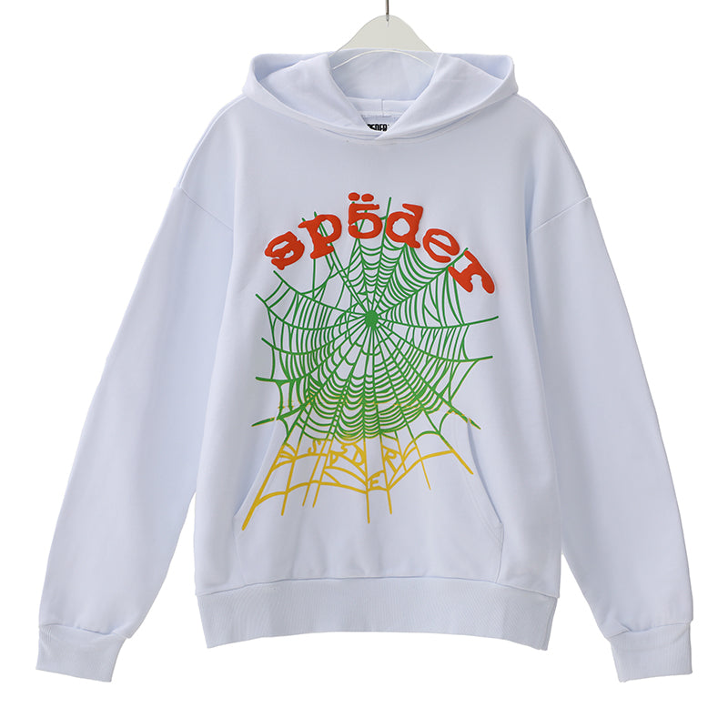 Sp5der Hoodie Cobweb Puff Print Pure Cotton