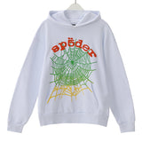 Sp5der Hoodie Cobweb Puff Print Pure Cotton