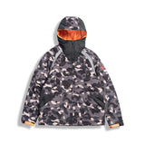 Shark Print Coat Autumn And Winter Men'S Casual Camouflage Shark Head Lightweight Warm Hooded Cotton Coat Jacket
