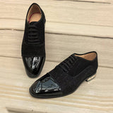 Louboutin-style red bottom shoes cl red bottom shoes sequin leather rivets formal men's leather shoes business loafers derby shoes oxford shoes accessible luxury