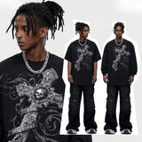 Vintage T-shirts printed short-sleeved t-shirts washed and made old t-shirts