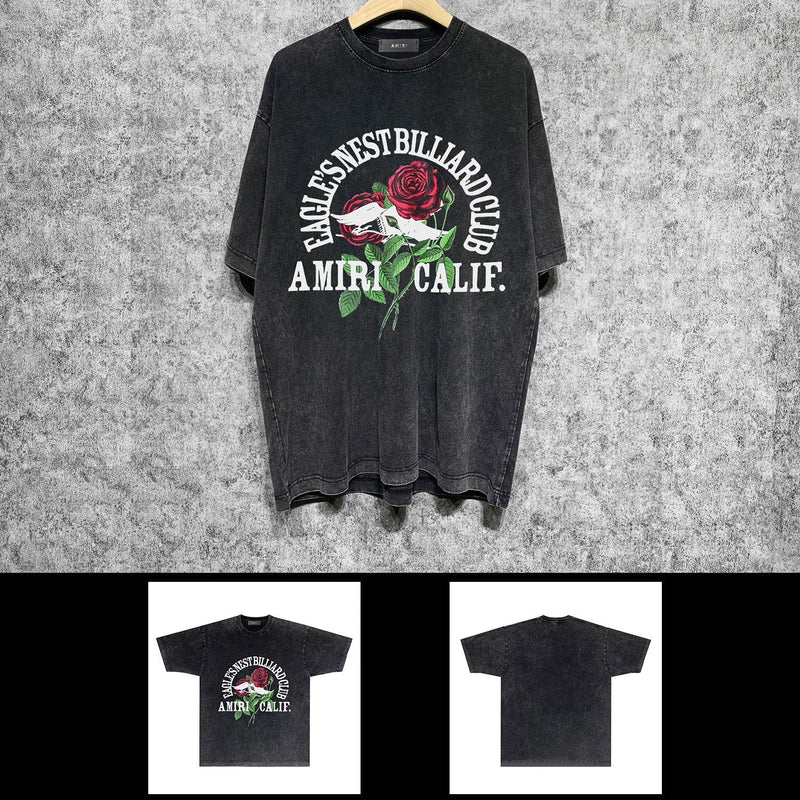 Amiri washed t-shirt rose short sleeve