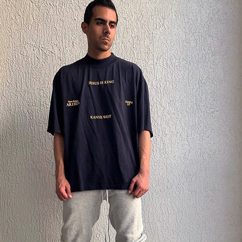 Jesus Is King T Shirt Men's Short Sleeve T-shirt Printed Loose
