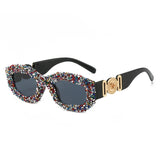 Trendy punk glasses diamond square