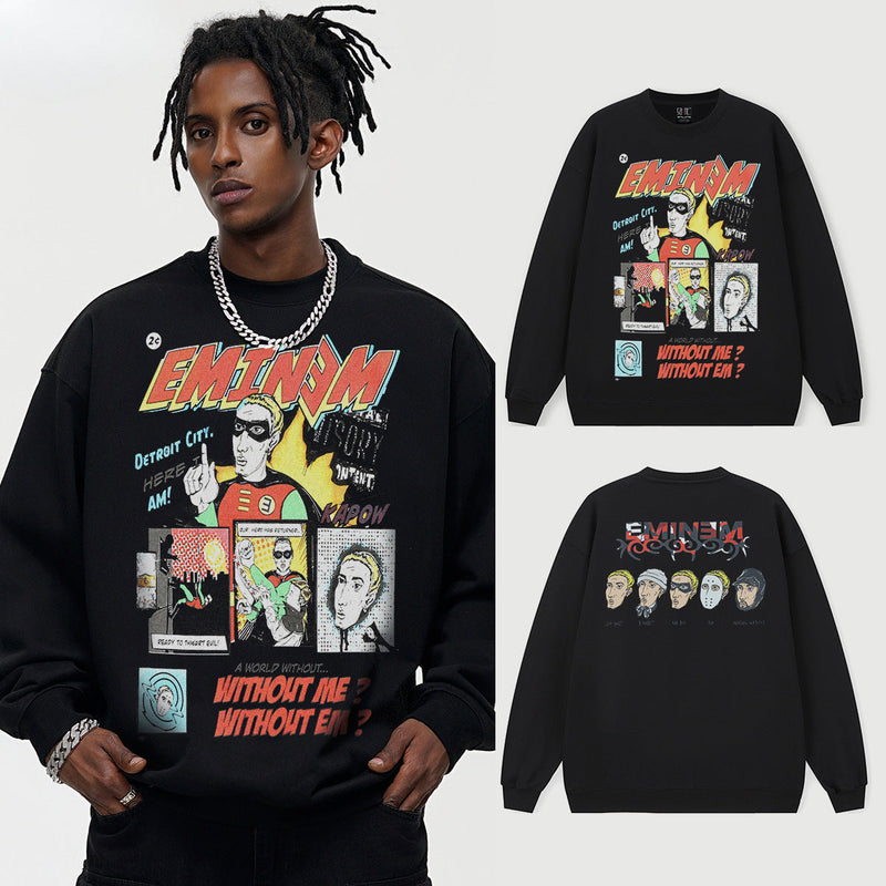 Vintage Hoodie Eminem Crew Neck Sweater Vintage Fall/Winter