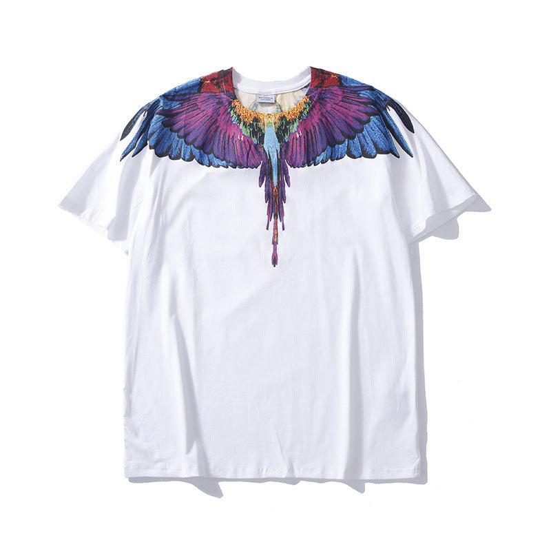 Marcelo Burlon T Shirt Purple and Blue Wings Pattern Same Style for Men and Women