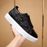 Louboutin-style red bottom shoes european station exportcl men's shoes rivet sneakers trendyflats breathable willow couple style casual european goods