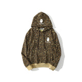 Shark Print Hoodie Spring And Autumn Camouflage Leopard Print Male And Female Couples Wear Street Fashion Cardigan Zipper Coat Sweatshirt