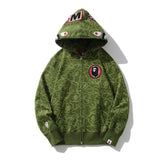 Bathing Ape Hoodie Autumn/Winter Camouflage Shark Hooded Cardigan Sweater Jacket