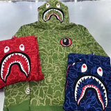 Bathing Ape Hoodie Autumn/Winter Camouflage Shark Hooded Cardigan Sweater Jacket