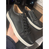 Louboutin-style red bottom shoes cl style rivet men's shoes low-top casual sneakers genuine leather trendyeasiest for match red bottom shoes wholesale export men's shoes