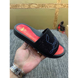 Louboutin-style red bottom shoes fashionexportcl red bottom rivets men's slippers summertrendy flip-flops lightweight non-slip beach shoes cool flip-flops