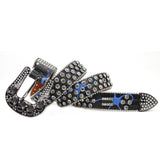 Hip-hop punk rhinestone belt skull punk wide belt
