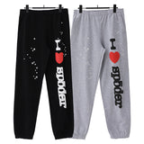Sp5der Sweatpants Cobweb Puff Print Pure Cotton