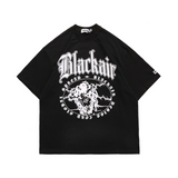 Y2g Shirts for Boys Blackair Vintage Print Short Sleeves Male Hip Hop Loose T-shirt