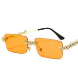 Trendy punk glasses square sunshade uv protection