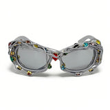 Trendy punk glasses vine rhinestone retro