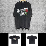 Amiri washed t-shirt hollywood rose printing short sleeve