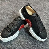 Louboutin-style red bottom shoes export model cl men's shoes electric embroidered red bottom white shoes breathable sneakers men's shoes flatscasual shoes crescent shoes
