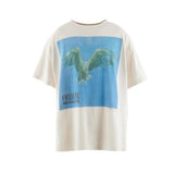Men Vintage T-Shirts Vintage Washed Old Graffiti Loose Crew Neck Short Sleeves
