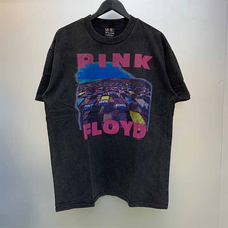 SAINT MICHAEL Vintage T Shirt PSYCHO21 PINK FLOYD ROCK Vintage Printed Short Sleeve