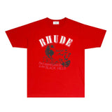 Rhude T Shirts Printed Trendy Pure Cotton