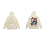 Stussy Hoodie Zip-Up Cardigan Fleece Hooded Sweater