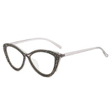 Trendy punk glasses full diamond retro cat eye anti-blue light
