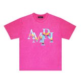 Amiri washed t-shirt gradientletterprinting short sleeve