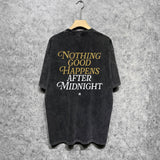 Amiri washed t-shirt earth letter short sleeve