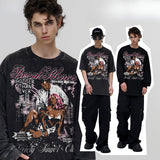 Vintage T-shirts American Vintage Print Short Sleeve T-Shirt Autumn