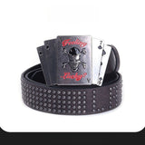 Hip-hop punk rhinestone belt poker board buckle