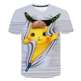 Men and Women Pokemon Pikachu T Shirt Bao Ke Meng Pikachu 3D Digital Printing