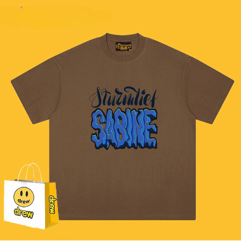 Drew T Shirts Smiley Letter Printed T-shirt