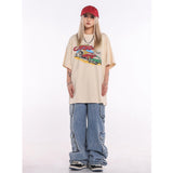 Unisex T-Shirts GALLERY DEPT Distressed Loose Short Sleeves