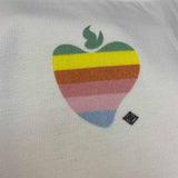 SAINT MICHAEL Vintage T Shirt Rainbow Apple Print Loose Short Sleeve